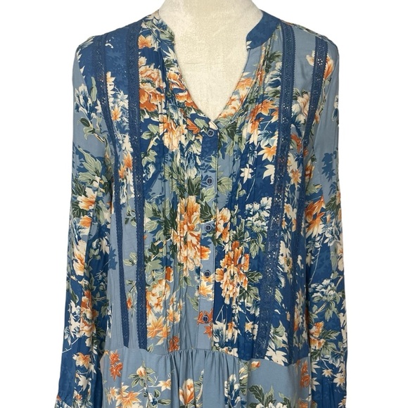 Anthropologie‎ Tiny Gaina Printed Shift Half Button Dress  Small - Picture 4 of 9